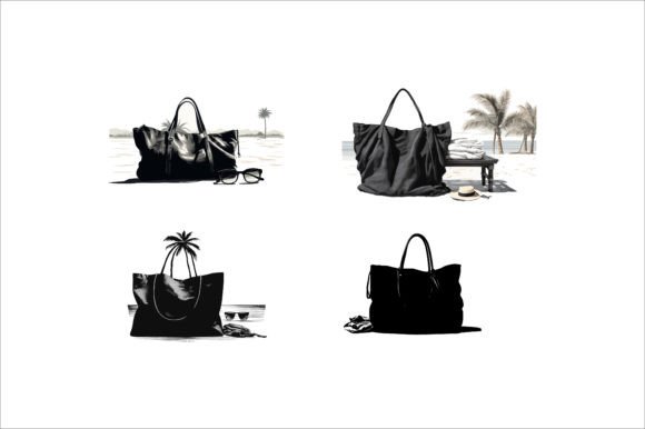 Beach Bag with Sunglass Silhouette: Graphics for Crafts