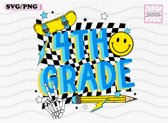 Fourth Grade Retro School Boy Pencil SVG for Crafts and Graphics