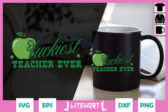 Luckiest Teacher St Patricks Day SVG: Graphics for Crafts