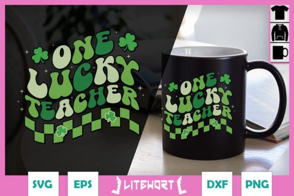 One Lucky Teacher Groovy St Patty SVG