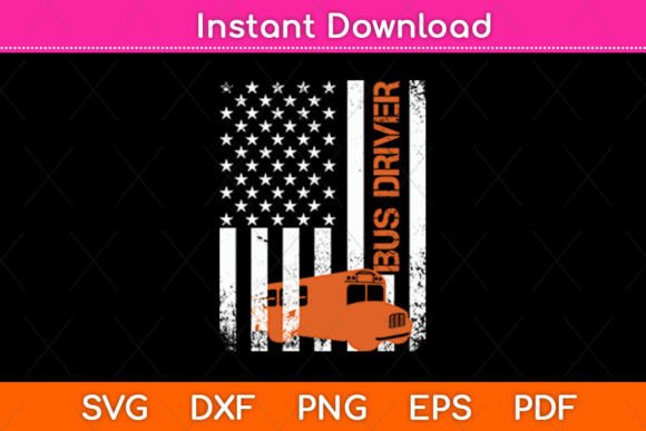 Patriotic American Flag School Bus Drive Graphics