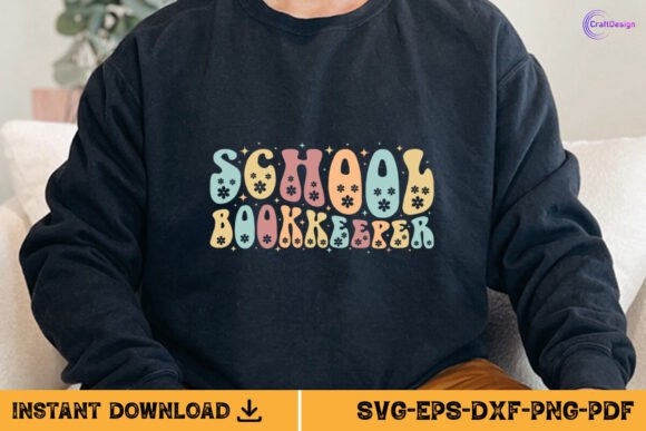 Retro School Bookkeeper Gift Shirt SVG