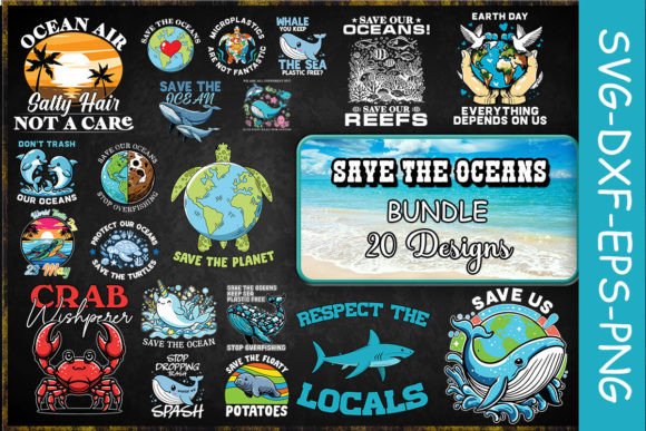 Save the Ocean SVG Bundle: Graphics for Crafts & Small Business