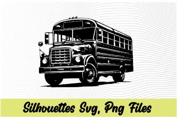 School Bus Silhouette PNG, SVG B10: Graphics for Crafts and Content