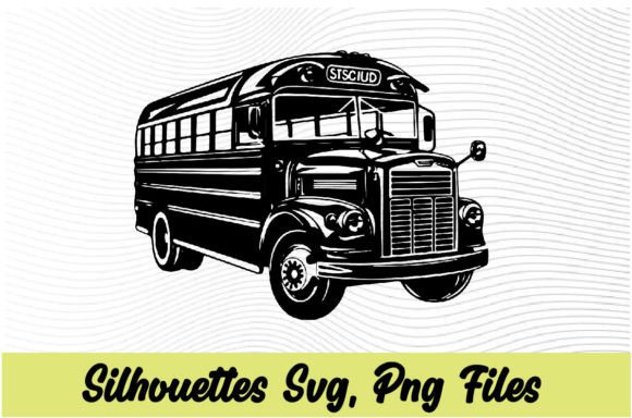School Bus Silhouette PNG, SVG B4