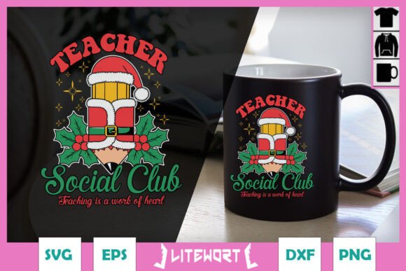 Teacher Social Club Christmas SVG