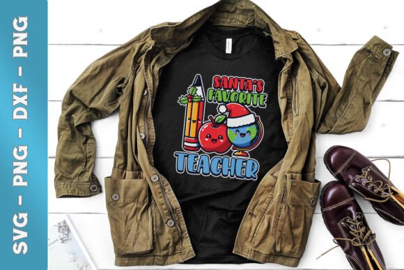Teacher Xmas Santa's Favorite SVG: Graphics & Crafts Magic